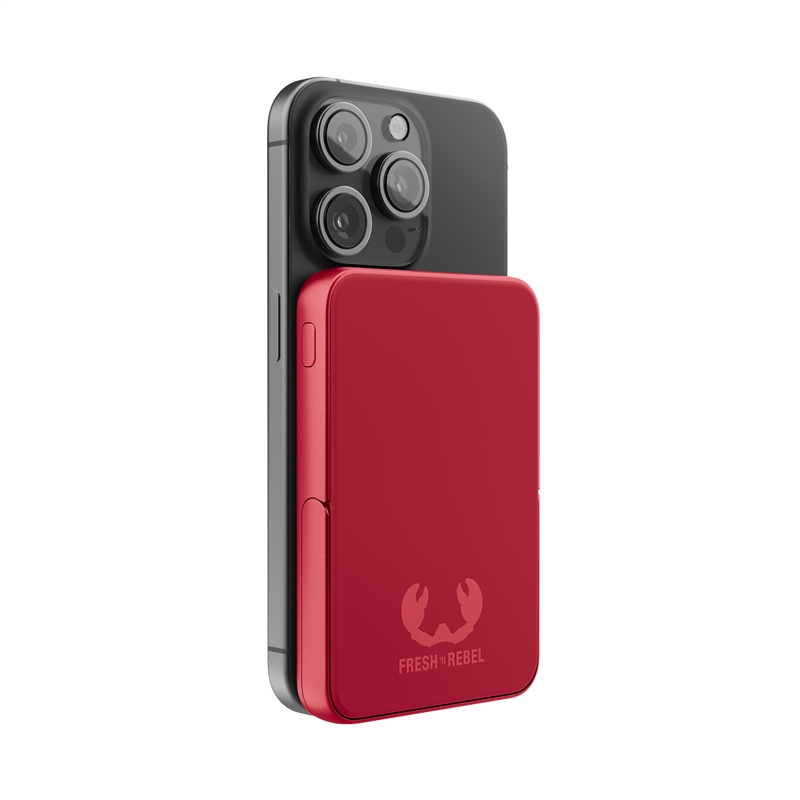 Fresh'N Rebel magnet wireless powerbank 5000 mAh berry red