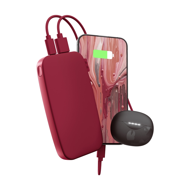 Fresh'N Rebel powerbank 12000 mAh USB-C carga ultra rápida 20W PD berry red