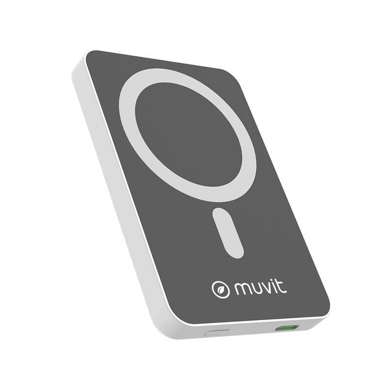 muvit for change power bank 5000 mAh/15W Magsafe + Output tipo C blanca