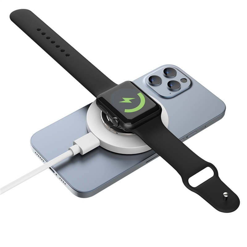 muvit for change cargador Magsafe+iWatch+Airpods inalambrico 15W con soporte y cable tipo C incluido