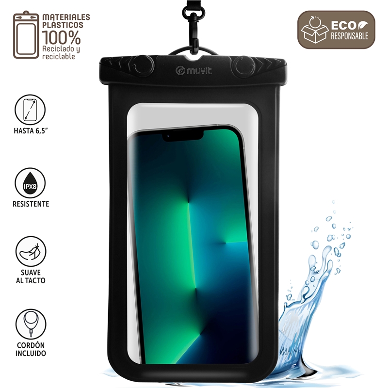 muvit for change funda acuática universal hasta 6,5" IPX8 negra
