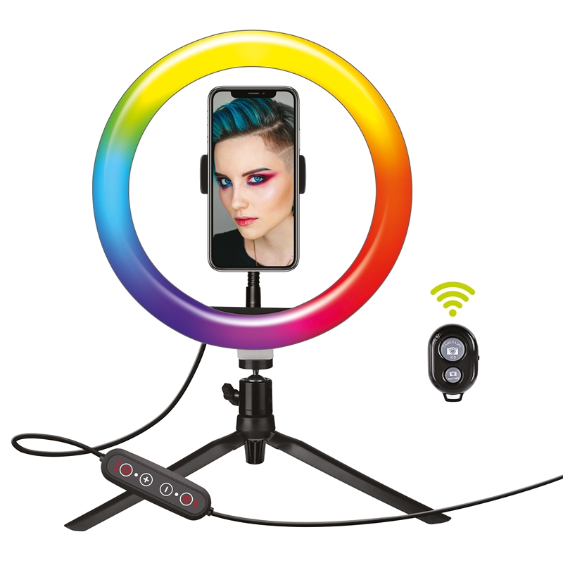 muvit soporte de sobremesa con anillo de luz 10" 26 colores