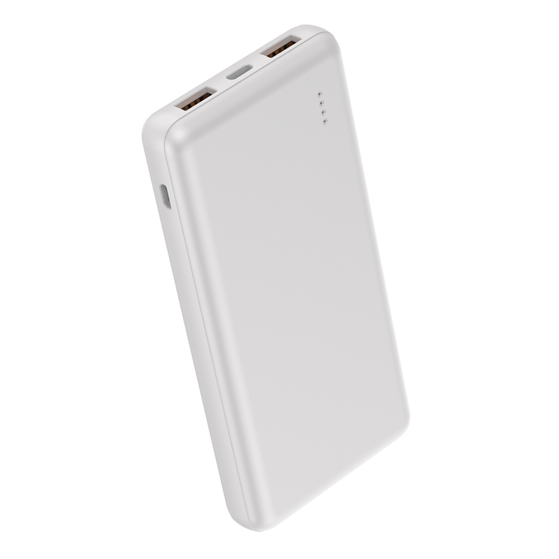 Myway power bank 10.000 mAh USB 2 puertos 2A + cable tipo C blanca